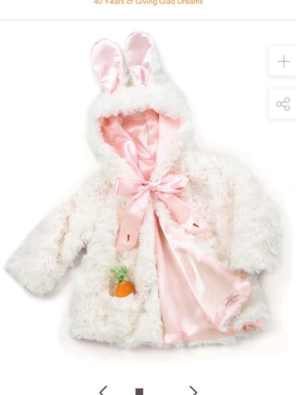 Bunnies by the bay the original cuddle coat 3-6 mo